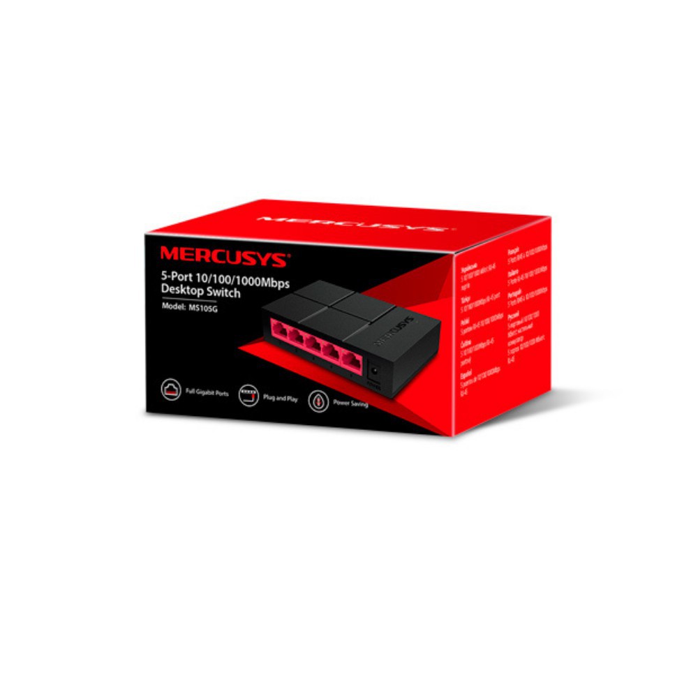 Bộ chia mạng switch tín hiệu 5 cổng switch 5 port 10/100/1000Mbps Mercusys MS105G chính hãng-ZTech