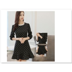 Đầm Công Sở Chấm Bi Đuôi Cá