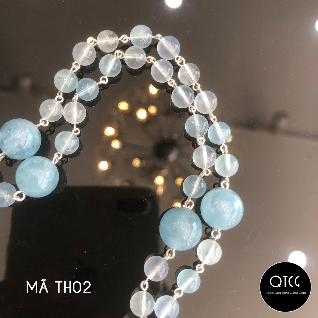 Vòng Mân Côi - Tràng Hạt Đá - Mẫu TH02 cho nam nữ - Quà tặng Công Giáo tinh tế, ý nghĩa