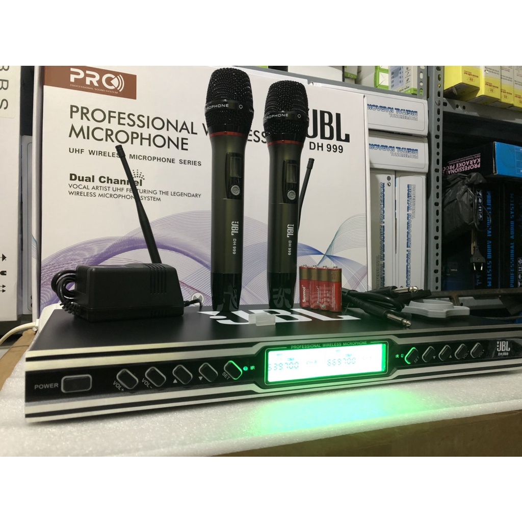 MICRO KARAOKE KHÔNG DÂY CAO CẤP JBL - DH999 - HÀNG CHÍNH HÃNG - CẢM BIẾN GIA TỐC - TỰ NGẮT - HÁT LÀ HAY