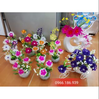 Combo thành phẩm hoa pha lê đá