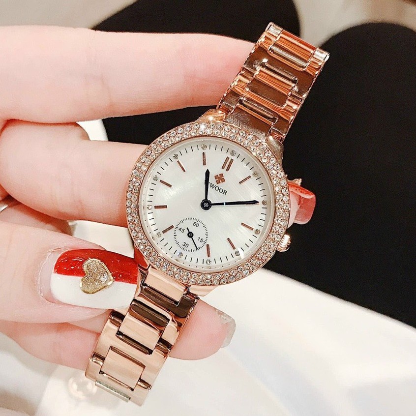 Đồng Hồ Đeo Tay Nữ Dây Kim Loại, Đồng Hồ Nữ Thời Trang WWOOR Dây, Viền Thép Cao Cấp Siêu Đẹp Chống Nước | BigBuy360 - bigbuy360.vn