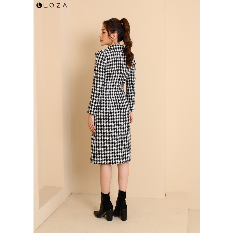 Áo khoác dạ tweed LOZA dáng dài LK111035
