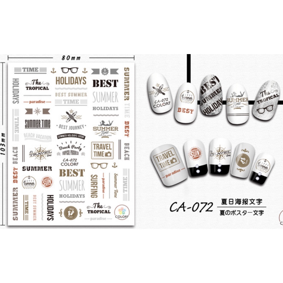 sticker dán móng tay họa tiết báo chí