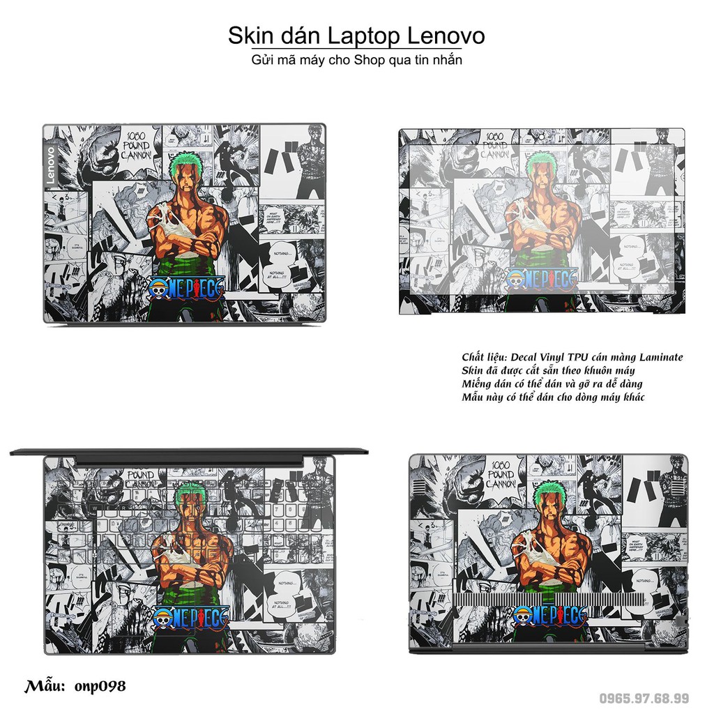 Skin dán Laptop Lenovo in hình One Piece nhiều mẫu 9 (inbox mã máy cho Shop)