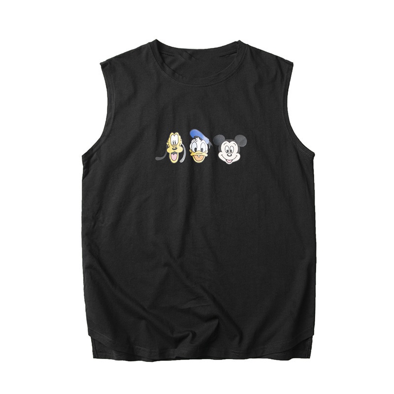 IELGY Summer New Style Cartoon Printed Sleeveless Vest Men's Youthful and Breathable Leisure