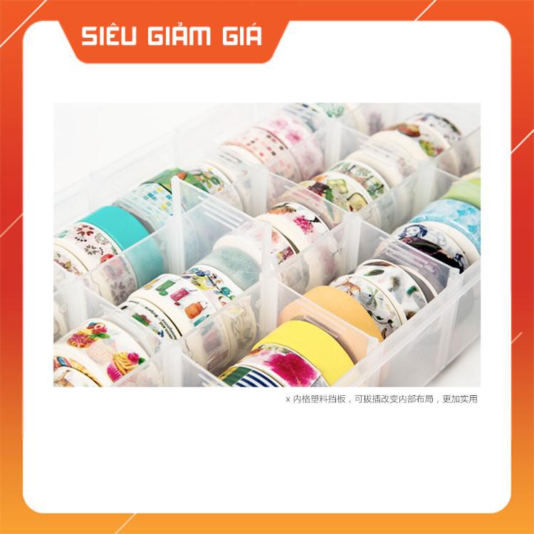 Hộp đựng washi tape chia ngăn vách rời 55*160*276