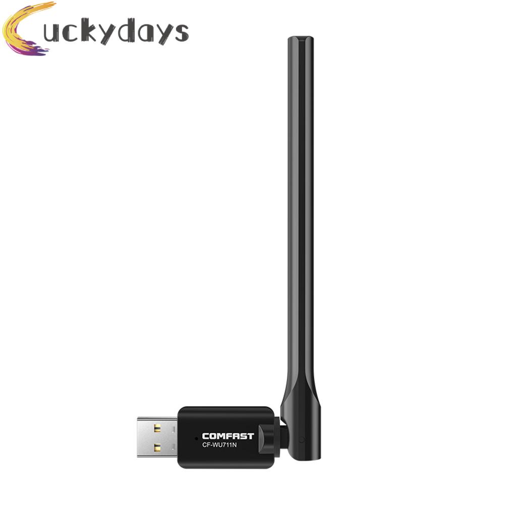 LUCKYDAYS COMFAST CF-WU711N Wireless Adapter 150Mbps 2.4GHz USB WiFi Receiver Dongle