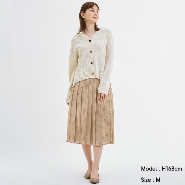 Chân váy nữ xếp ly midi chấm kẻ quyến rũ của GU - Nhật Bản | BigBuy360 - bigbuy360.vn