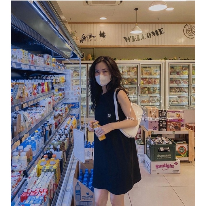 VÁY BA LỖ TANK TOP KÈM BRA LIỀN SIÊU NĂNG ĐỘNG ( hàng QCL1)