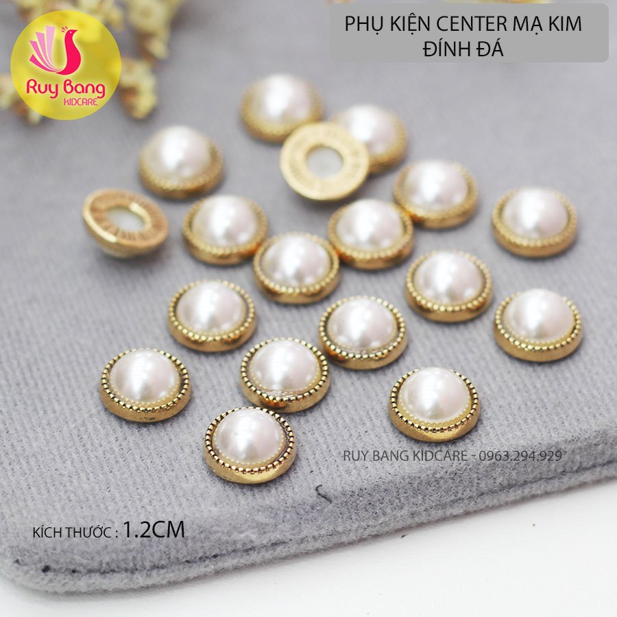 Charm mạ kim đính đá nguyên liệu dùng gắn bờm/cài đính đá, dây buộc tóc phong cách Hàn Quốc - link 6
