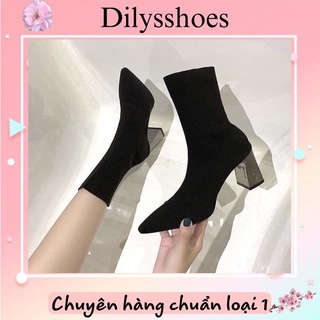Bốt len đế tráng gương gót 7 phân siêu ôm chân mã hàng đẹp kèm hộp