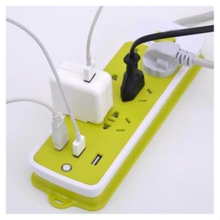 Ổ cắm điện - ổ điện chống giật gồm 6 lỗ 3 cổng usb đa năng có đèn ngủ tiện dụng