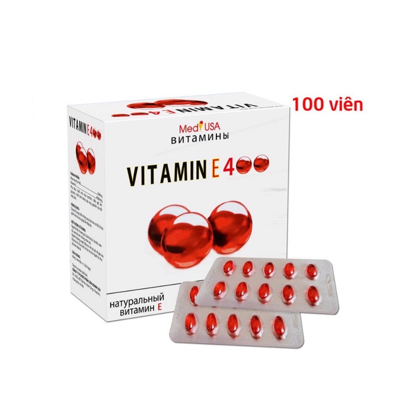 Vitamin E đỏ Mediusa - Hộp 100 viên (Vitamin E 400)