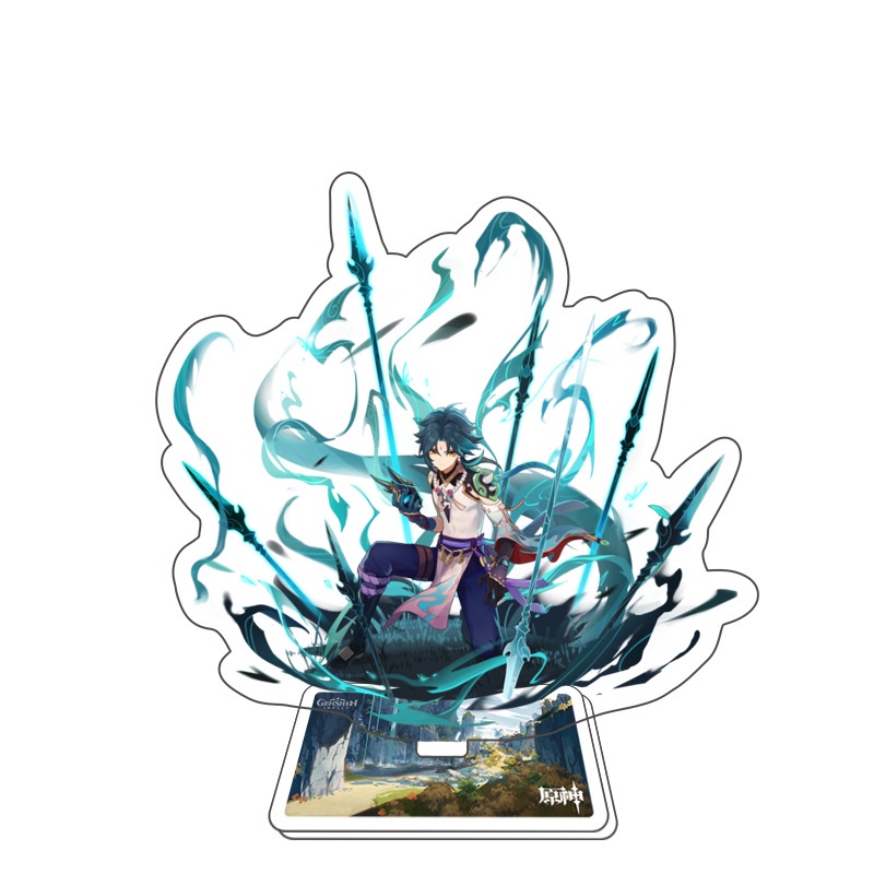 Mô hình Standee Mica Arcrylic nhân vật Genshin Impact 15cm Zhongli Xiao Lôi Thần Yelan kazuha Yae ayaka Hutao Ganyu