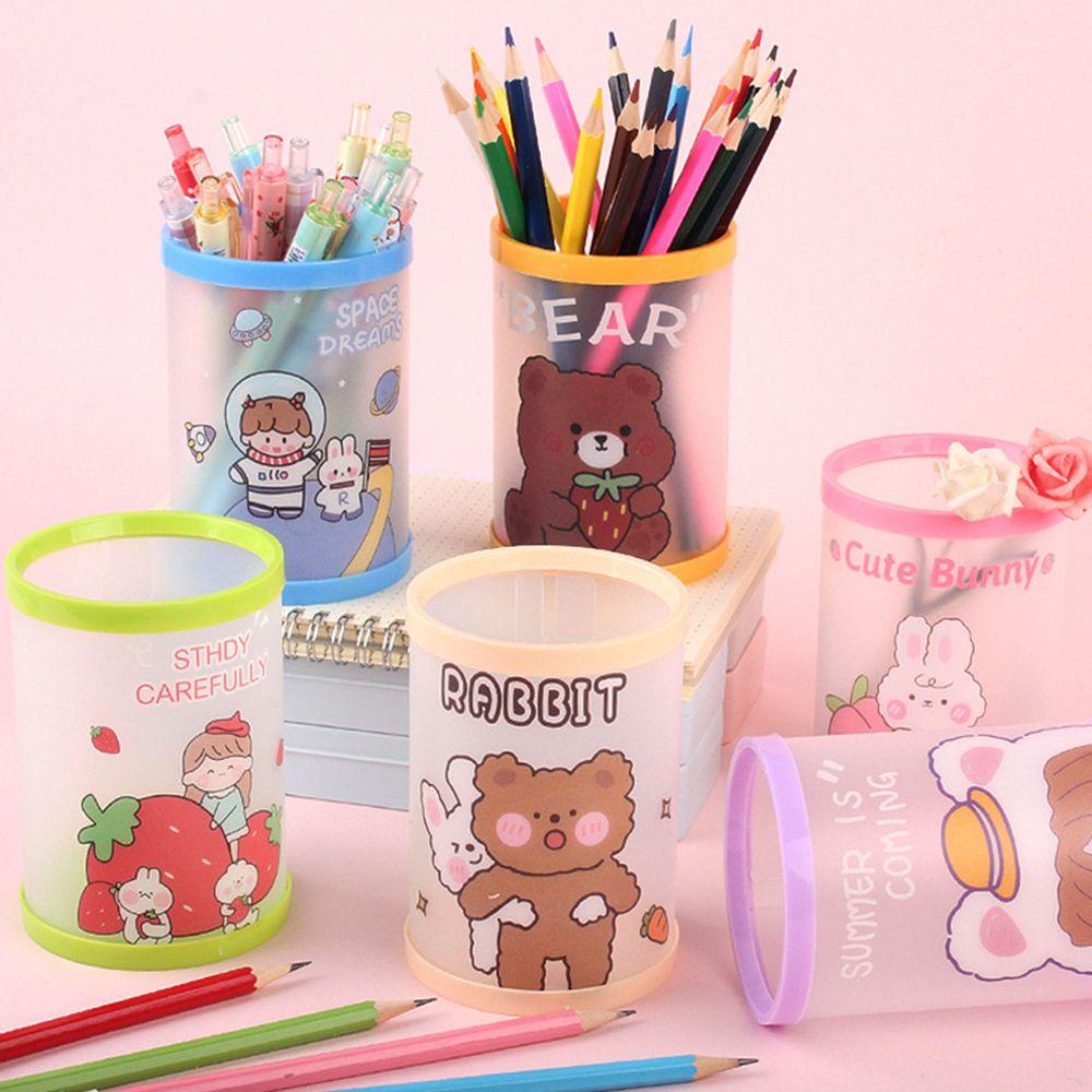 CHOOKEY Lọ Đựng Bút Bằng Acrylic Trong Suốt Có Thể Gấp Gọn Tiện Dụng Ốp