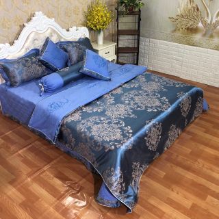 Chăn ga gấm lụa trần bông cao cấp set 7 món