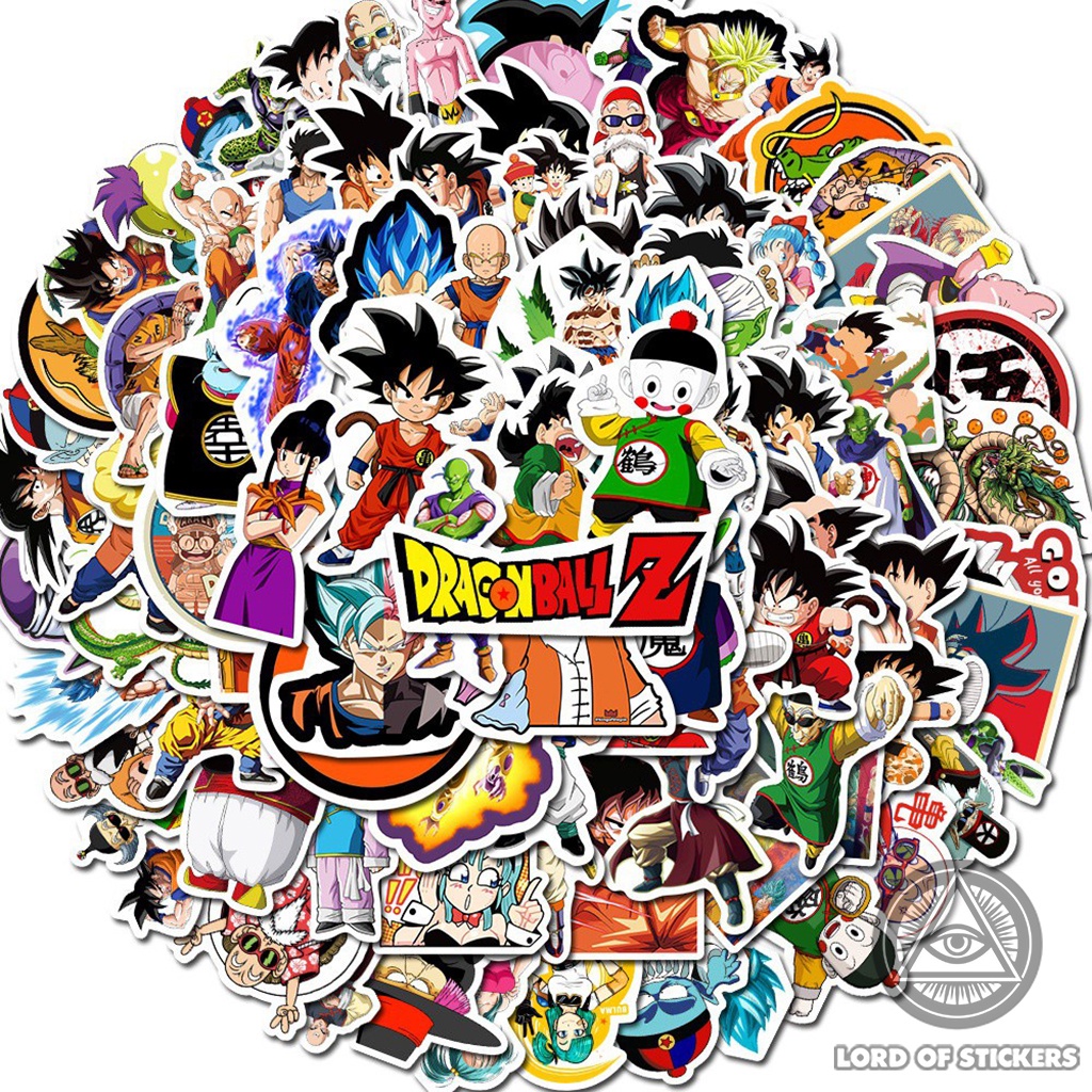 Set 100 Hình Dán Nhân Vật Truyện Tranh Dragon Ball 7 Viên Ngọc Rồng Anime Manga Sticker Trang Trí Mũ Bảo Hiểm, Ván Trượt