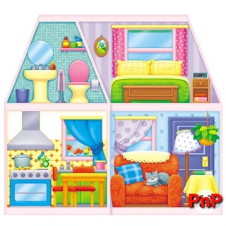Set 4 mẫu nhà 01 búp bê chơi hình dán