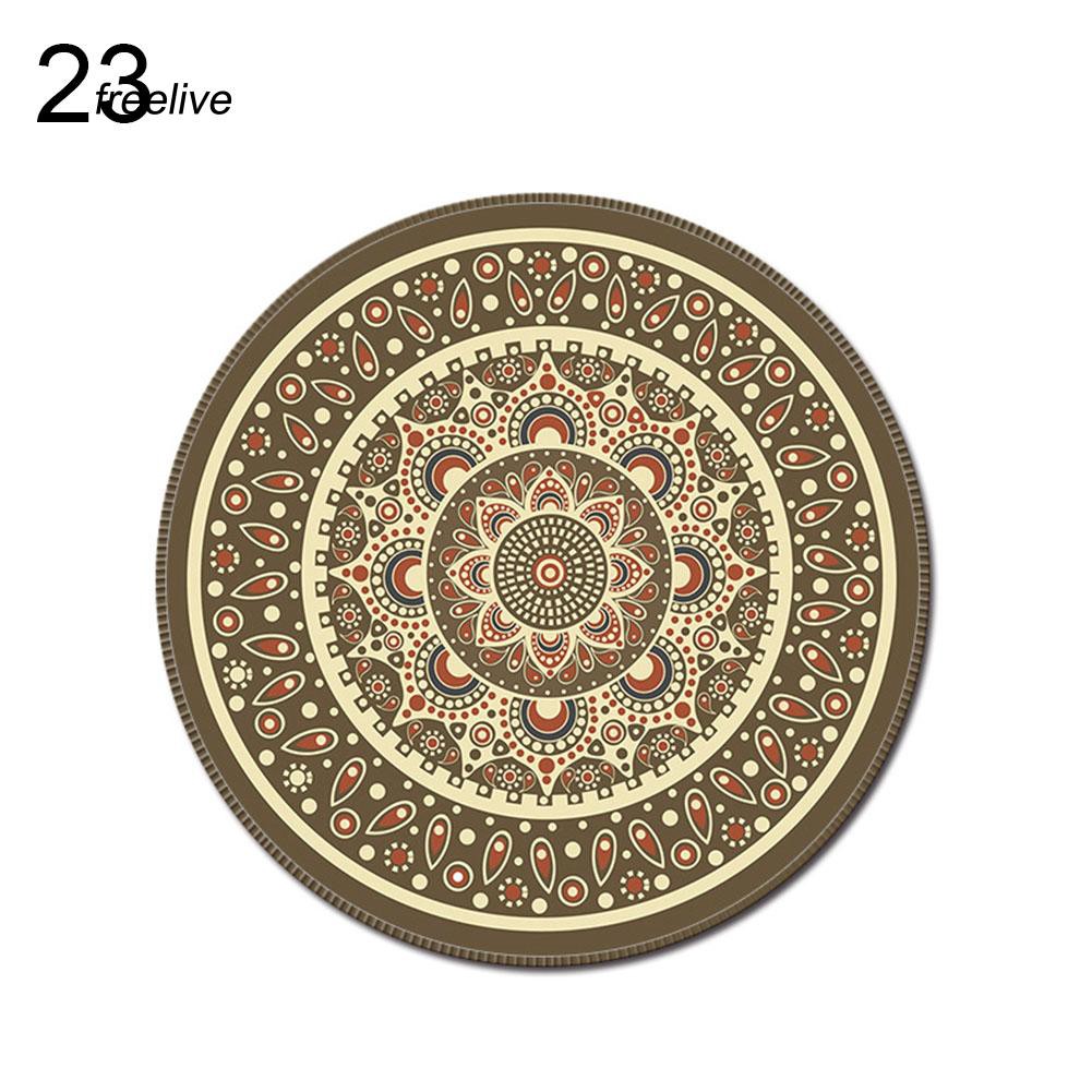 Tấm lót chuột 20cm thiết kế chống trượt phối hoa văn phong cách Bohemian tiện dụng