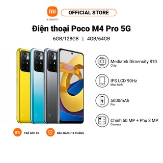 Điện thoại poco m4 pro 5g 6+128gb / 4+64gb lcd 90hz | mediatek dimensity 810