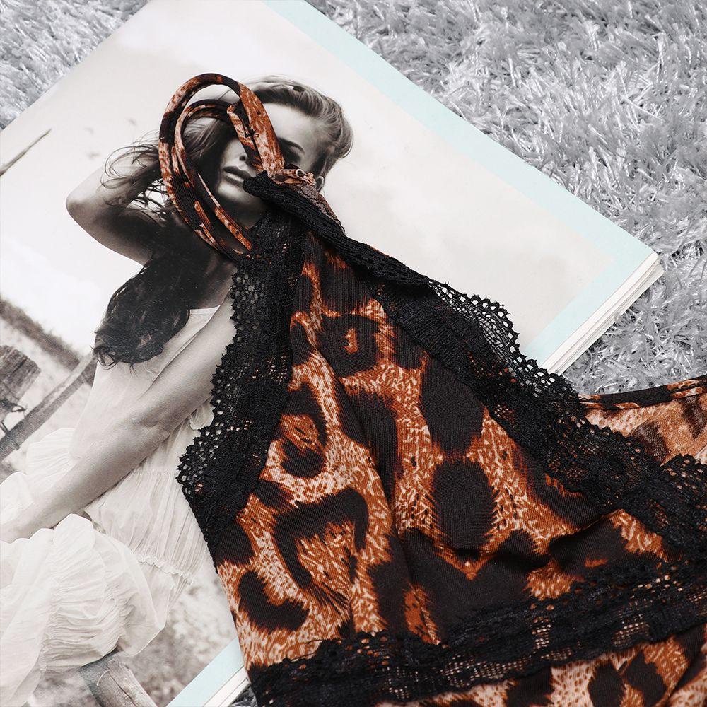 Bộ Nội Y Phối Ren Họa Tiết Da Báo Gợi Cảm Hàng Mới