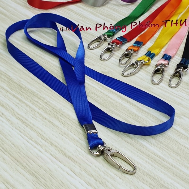 Dây đeo thẻ bảng tên móc xoay 360 bản 1cm DÂY LỤA MÓC XOAY