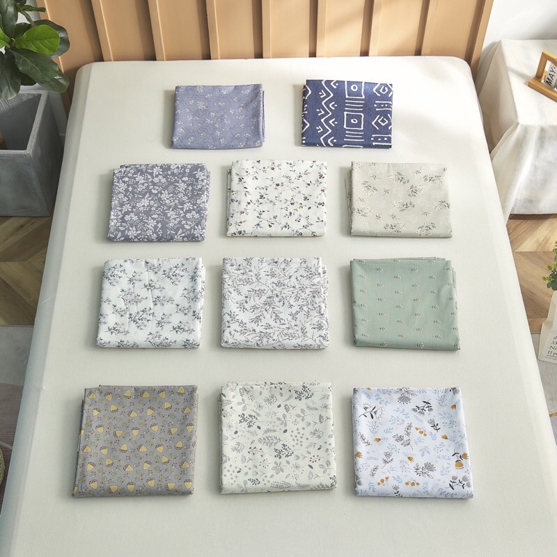 Bộ Ga Gối ❤️ ga gối cotton 100% họa tiết hoa nhí vintage phong cách Hàn Quốc đủ size đệm nhập khẩu chính hãng