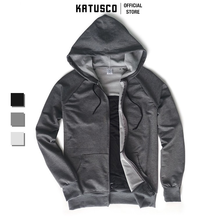 Áo Khoác Nỉ Hoodie Nam Trơn Nón Liền Thân KATUSCO A2131, Chất Nỉ Da Cá Dày, Form Rộng Từ 55-75kg - HÀNG MỚI VỀ