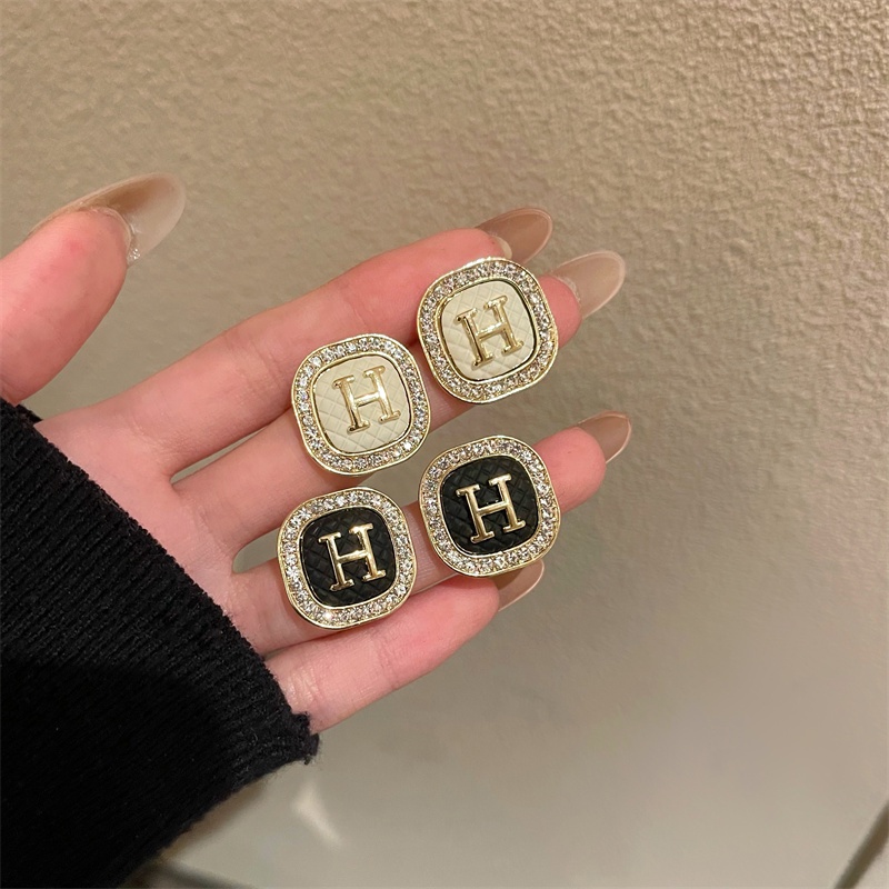 Bông Tai Mạ Bạc 925 Đính Kim Cương Giả Sang Trọng Hợp Thời Trang