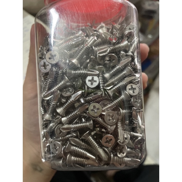 Vít tự khoan inox 304 (đầu bằng / dài 2cm) 10con