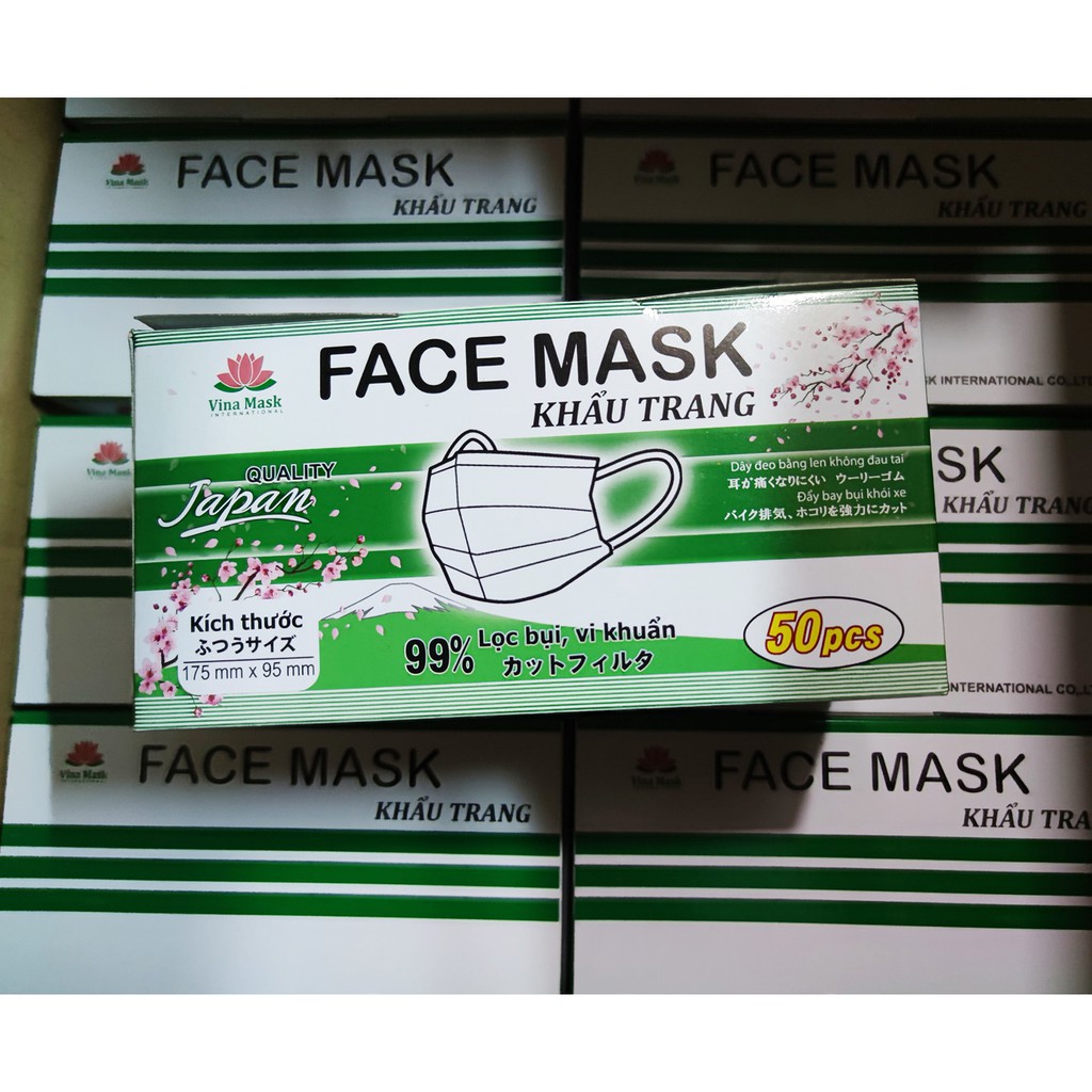 Hộp 50 Khẩu trang y tế Nhật Bản 4 lớp Vinamask