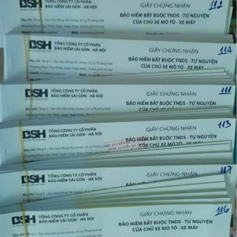 Bảo Hiểm TNDS Bắt buộc chỉ cần chụp giấy tờ xe