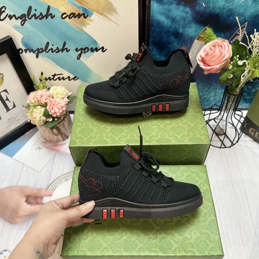 Giày Thể Thao Đế Độn Cao 7 Phân 🎀 SẴN MÀU ĐEN 🎀 Giày Tăng Chiều Cao Nhập - Khẩu Cao Cấp 6907