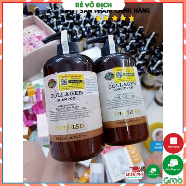 Combo dầu gội & xã Colagen Mefaso Italia phục hồi và chống rụng tóc 2 x 850 ml - PINK BEAUTY