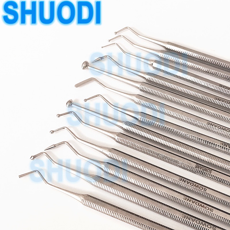 1 Dụng Cụ Nạo Nha Khoa Hai Đầu Bằng Thép Không Gỉ