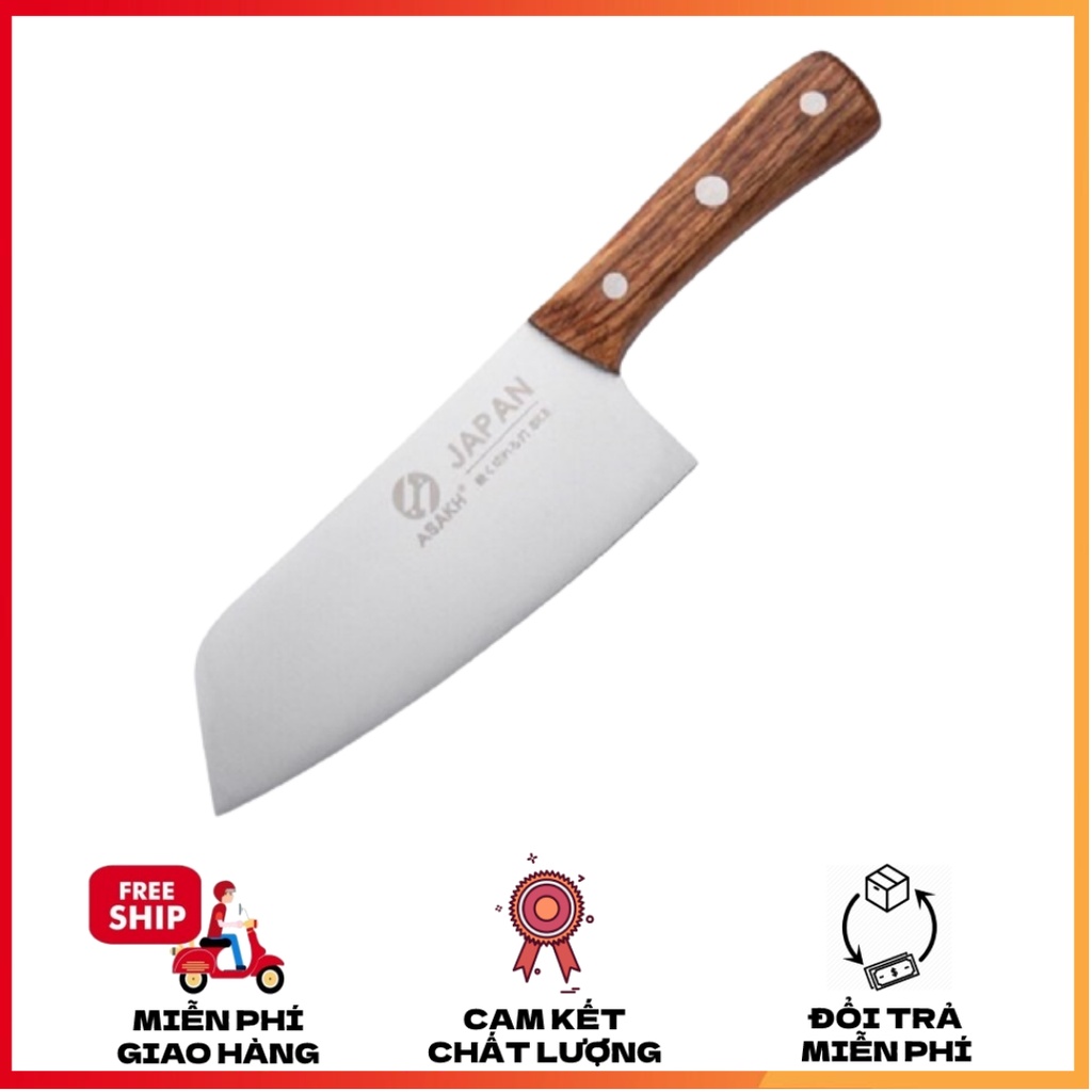 Dao làm bếp Asakh Nhật bản size 29*5cm, chất liệu inox không gỉ, sắc bén, cán gỗ cầm chắc tay-dao bếp xuất Nhật bản cao
