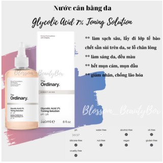 Toner AHA The Ordinary Glycolic Acid 7% Toning solution Nước hoa hồng tẩy tế bào da chết (Bill Anh)