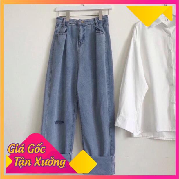 Quần ống rộng rách