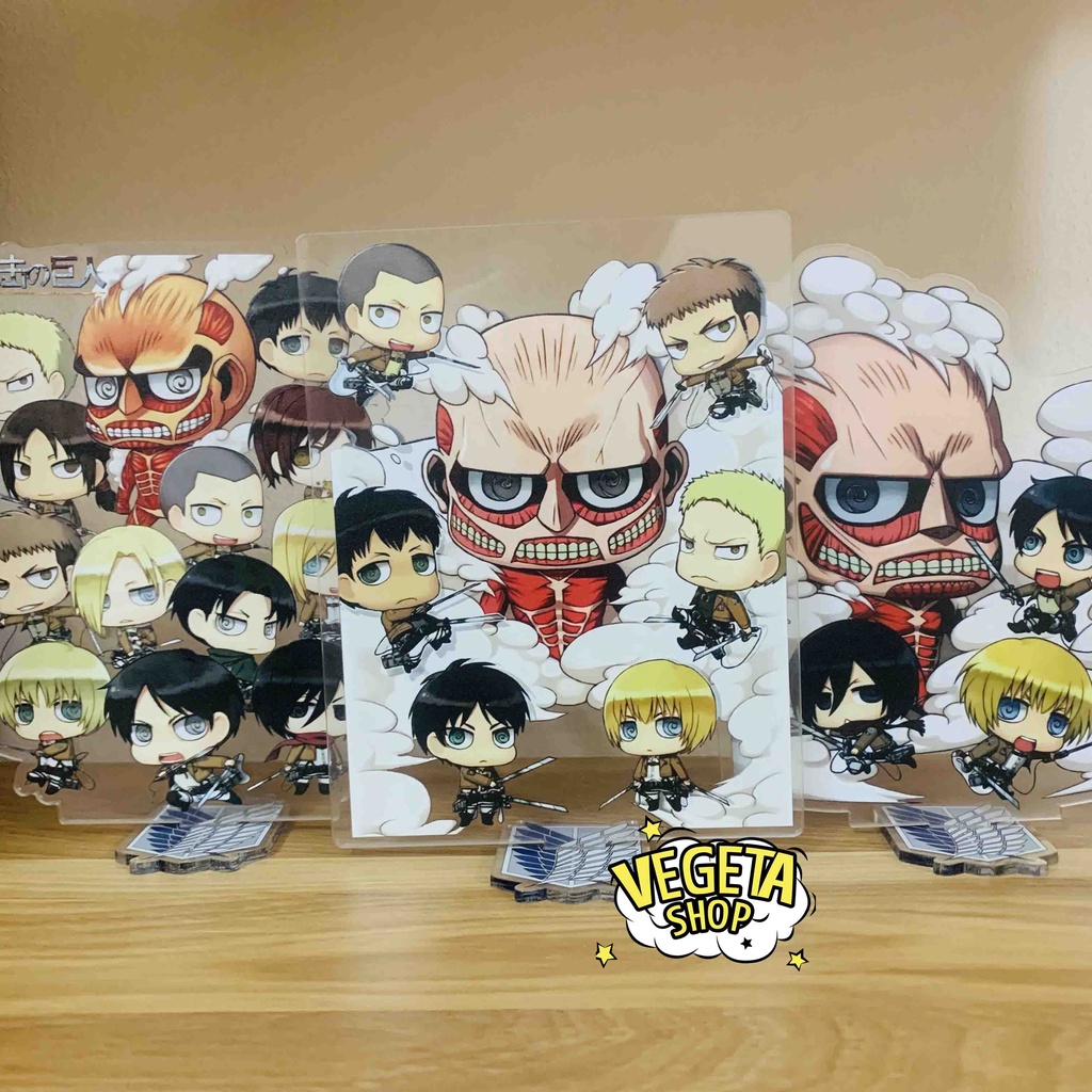 Mô Hình Tượng Standee Acrylic Mica 2 mặt - Attack On Titan - Mikasa Eren Armin Erwin Levi Hange Bertolt Annie Reiner AOT