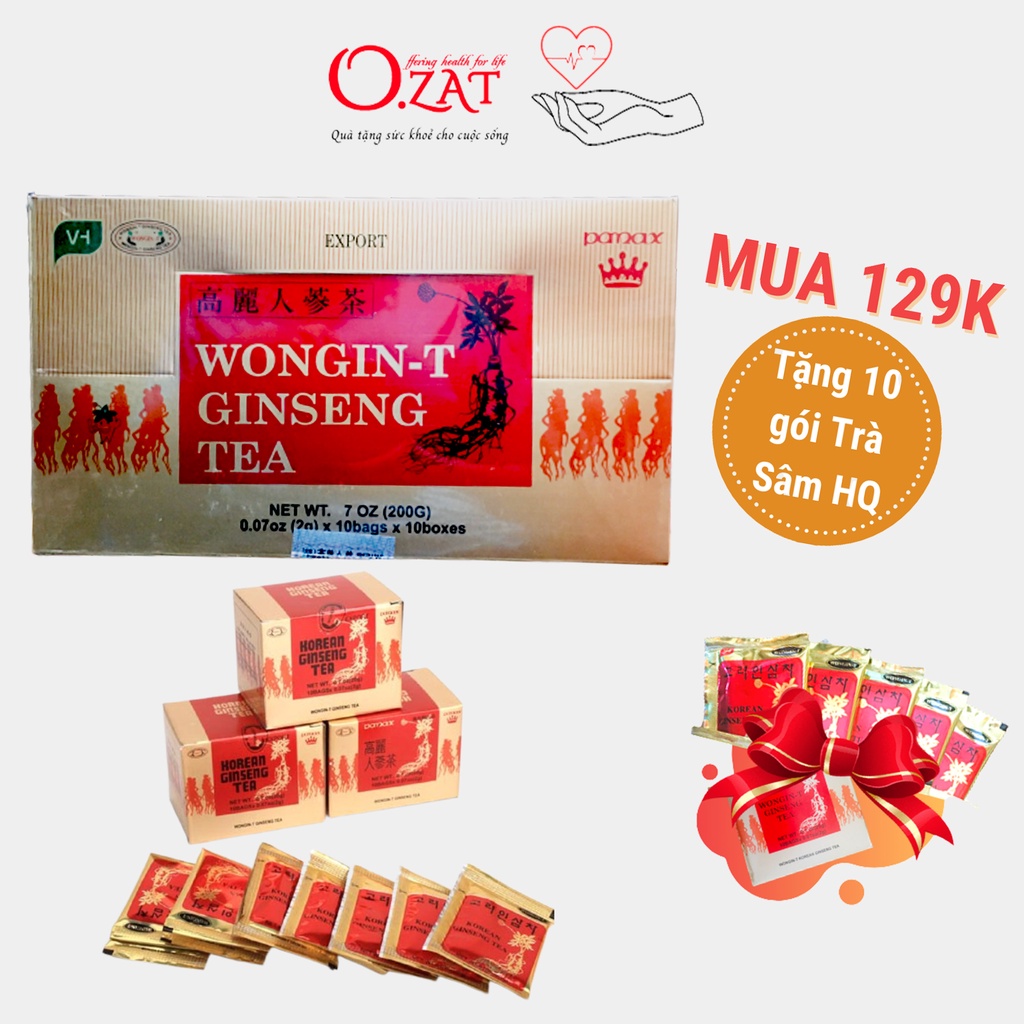 Trà sâm hòa tan Hàn Quốc Wongin-T hộp 200g - 100 gói (gói 2g)