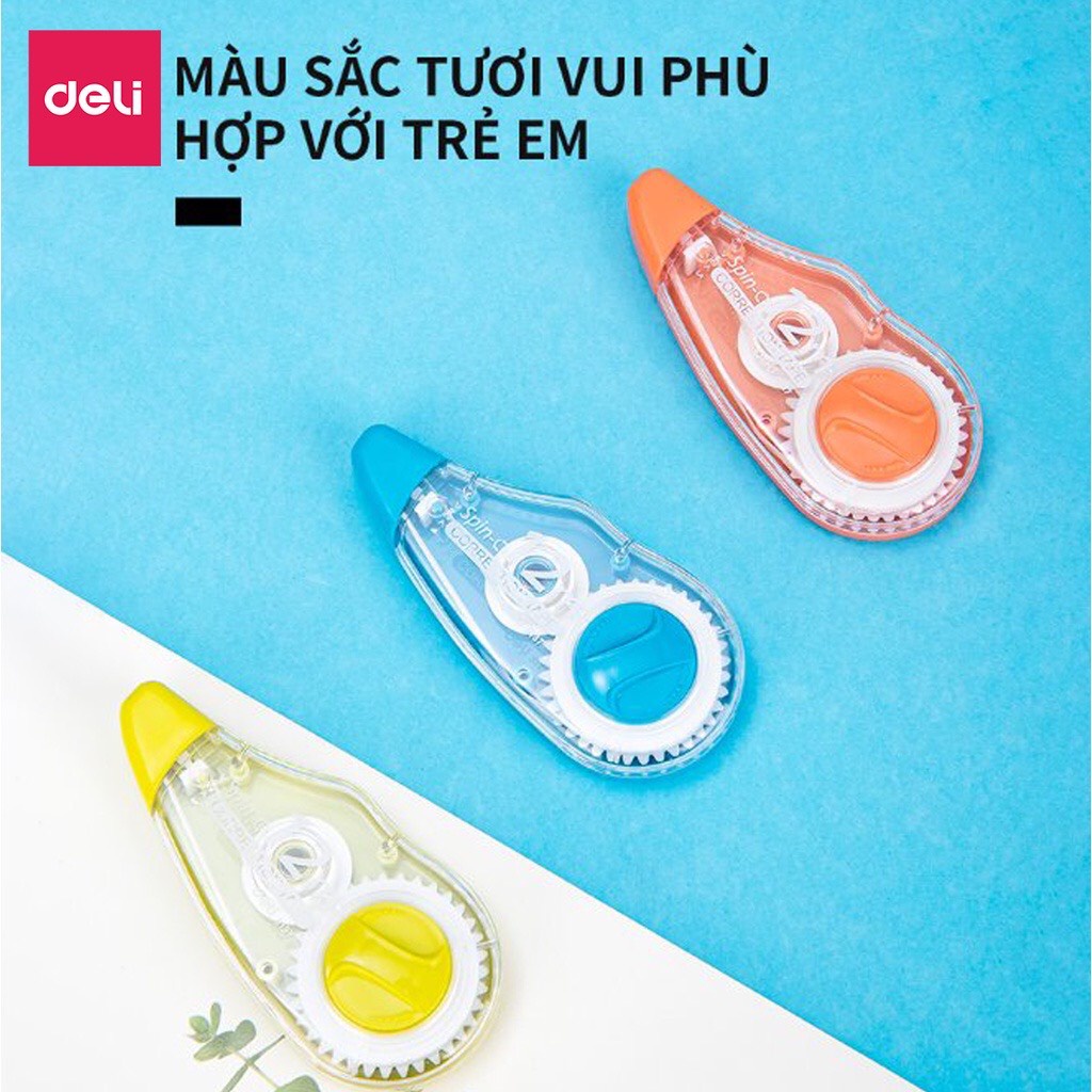 Bút xóa băng cao cấp Deli dài 12m - 1 chiếc - khô nhanh - Băng xóa kéo văn phòng phẩm cute - MIYABI STORE
