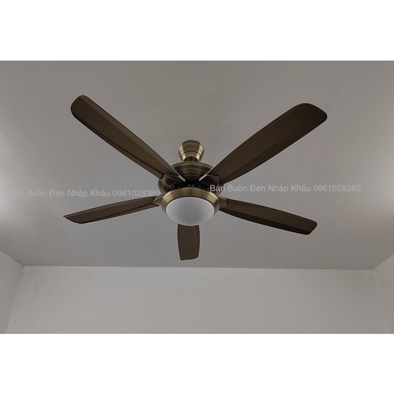 Quạt trần 5 Cánh Mầu Nâu Đồng Sang Trọng