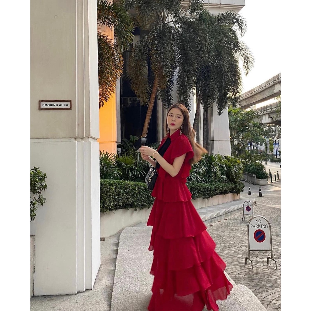 Váy/Đầm Maxi dáng dài xếp tầng chất liệu cao cấp Diana Dress