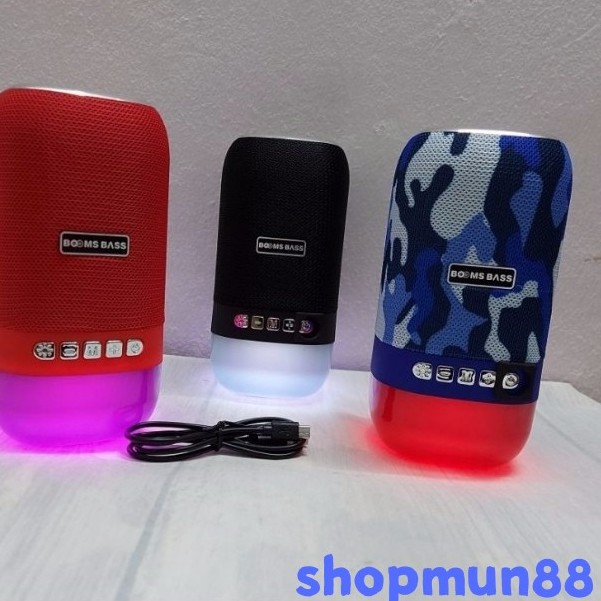 Loa Bluetooth Không Dây Bombass Mini Nghe Nhạc Hay - Hỗ Trợ Cắm Thẻ Nhớ Và Usb đèn led