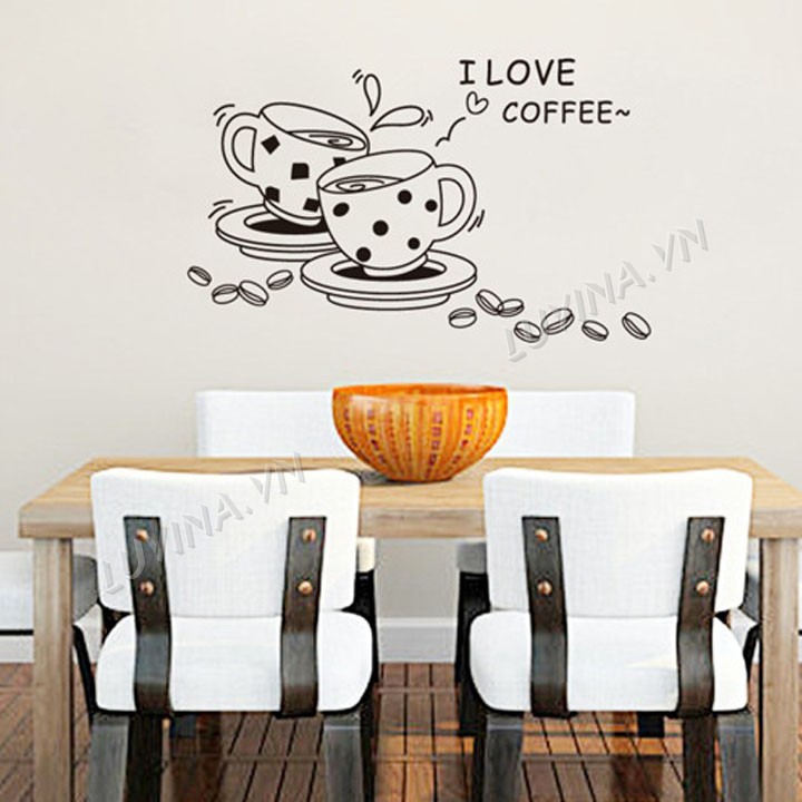 [GIÁ SIÊU TỐT]- [MUA DECAL TẶNG DECAL]-Decal trang trí phòng khách, quán cafe-Ly cafe-[GIAO HÀNG NGA