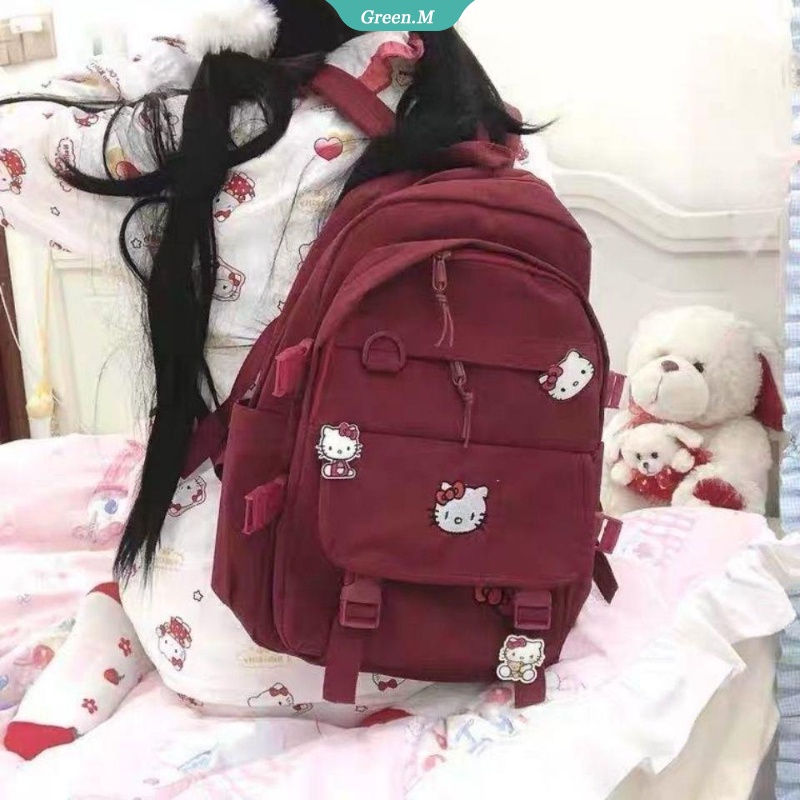 SANRIO Ba Lô Đi Học/Du Lịch In Họa Tiết Hoạt Hình Kuromi/Cún Kuromi Dễ Thương Cho Bé Gái