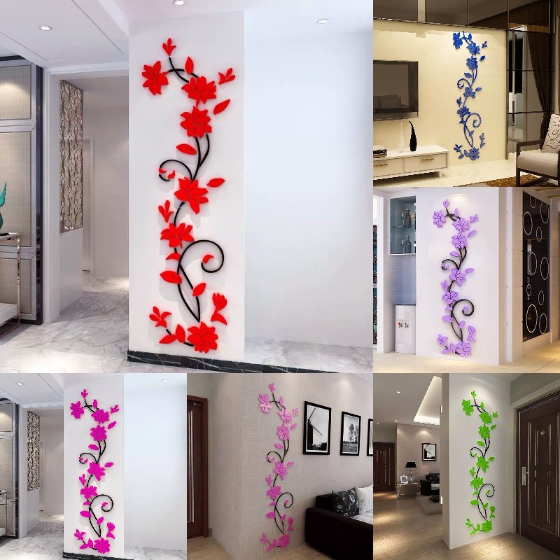 Decal Dán Tường Hình Hoa Hồng 3d