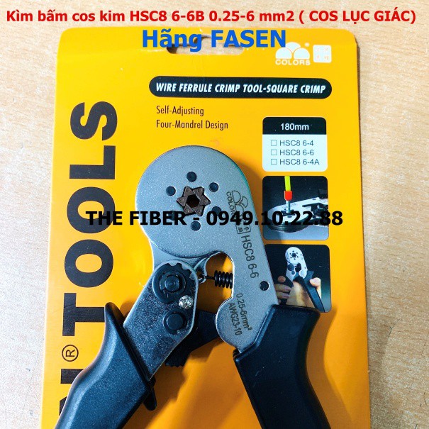 Kìm bấm cos kim HSC8 6-6B 0.25-6 mm2 ( COS LỤC GIÁC)