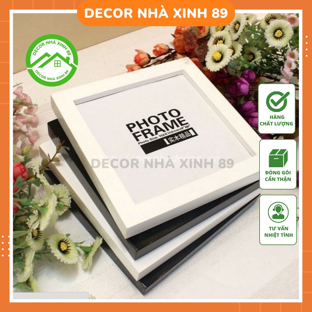 Khung ảnh để bàn 20x20 Mặt khung bằng mika sáng bóng - Decor Nhà Xinh
